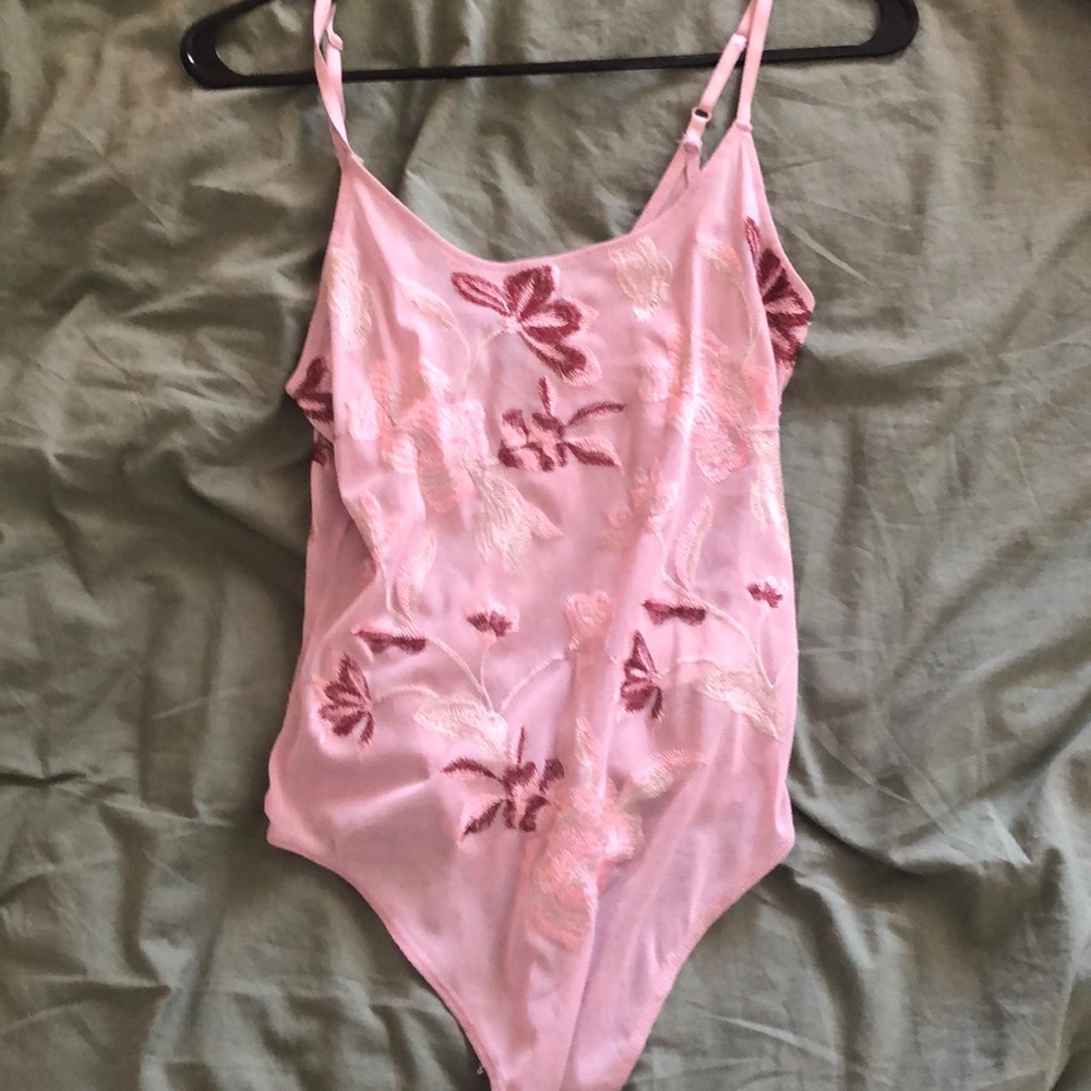 Express sheer floral body suit